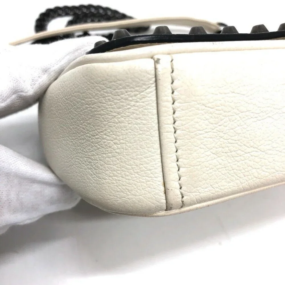 PRADA Logo studs ChainShoulder Bag Shoulder Bag Leather White - Picture 13 of 15